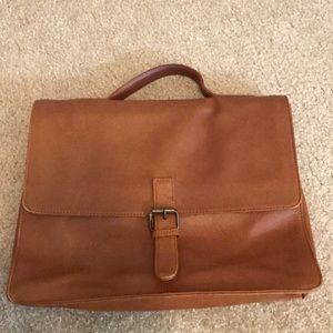 James Campbell brown leather briefcase
